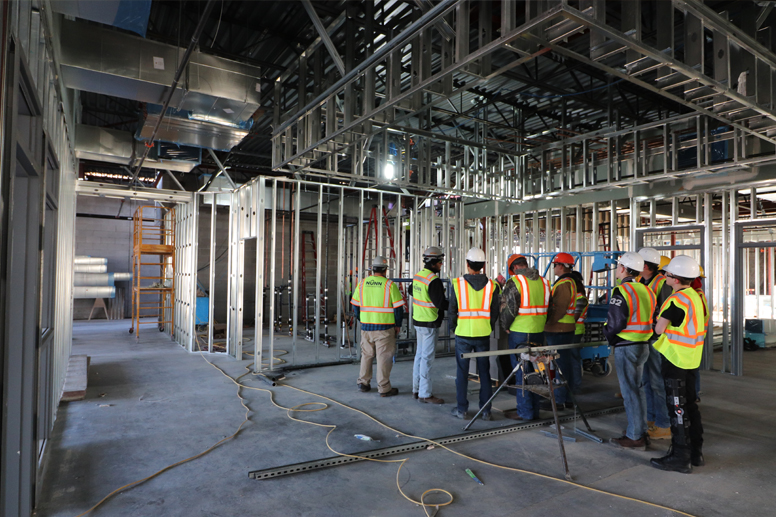 Widefield MILL Students on the Construction Site
