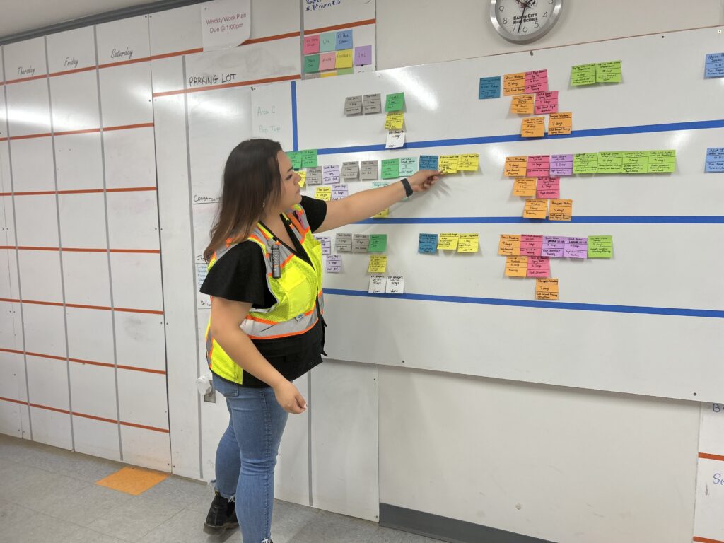 Katherine Working on the Pullplan at Canon City High School Project
