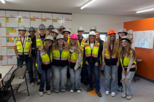 Crowley and Lamar Schools Students in a Jobsite Trailer
