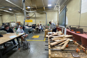 Nunn Team addressing a local high school shop class